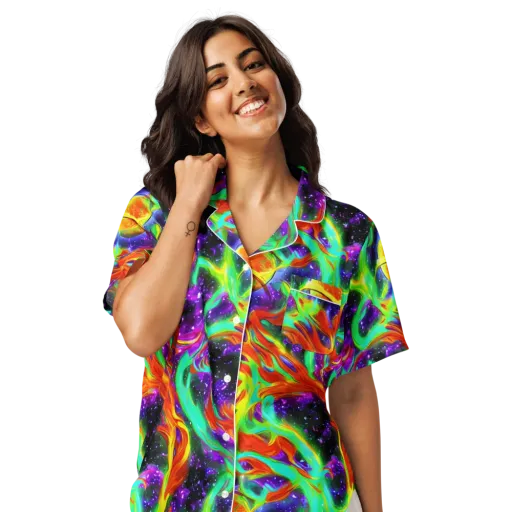 Cosmic Flare on a Women's Short Sleeve Pajama Top