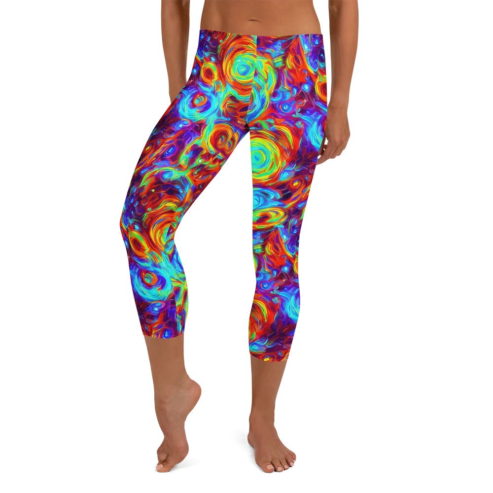 Fever Spiral on Capri Leggings — Front