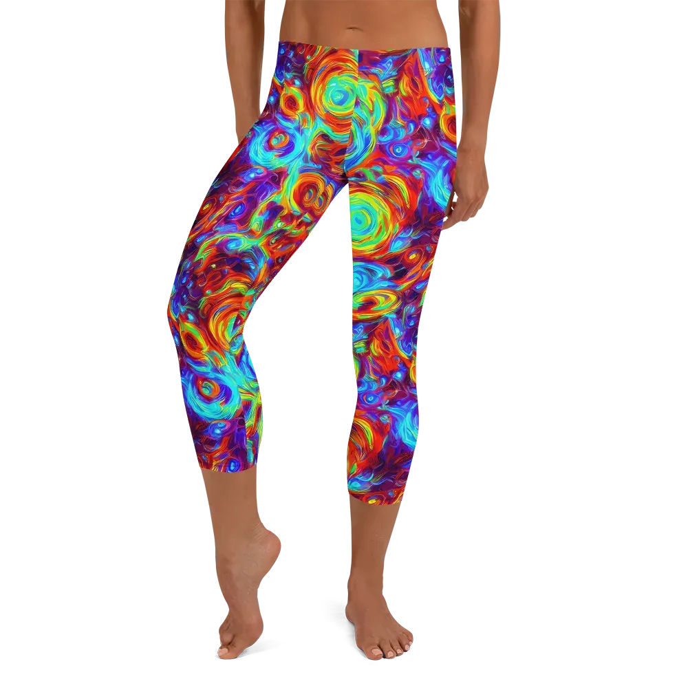 Fever Spiral on Capri Leggings — Front