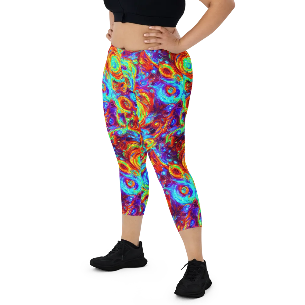 Fever Spiral on Capri Leggings — Front