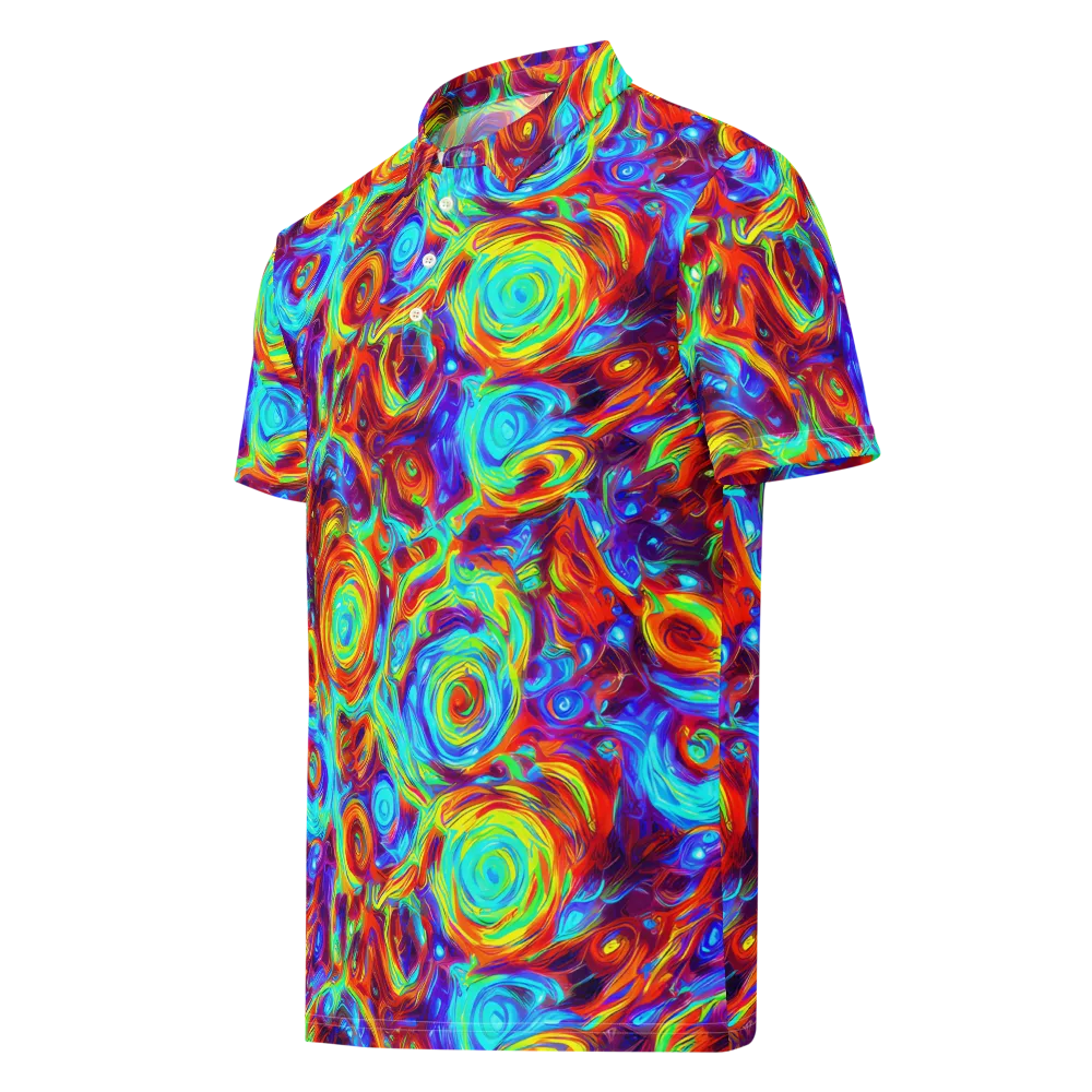Fever Spiral on Men's Slim Fit Polo Shirt — Left Front