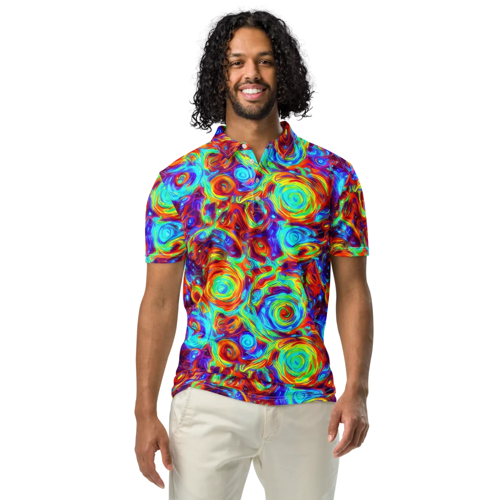 Fever Spiral on Men's Slim Fit Polo Shirt — Front