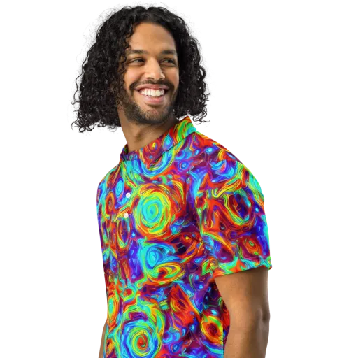Fever Spiral on a Men's Slim Fit Polo Shirt