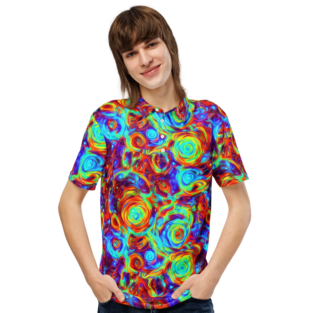 Fever Spiral on Men's Slim Fit Polo Shirt — Front