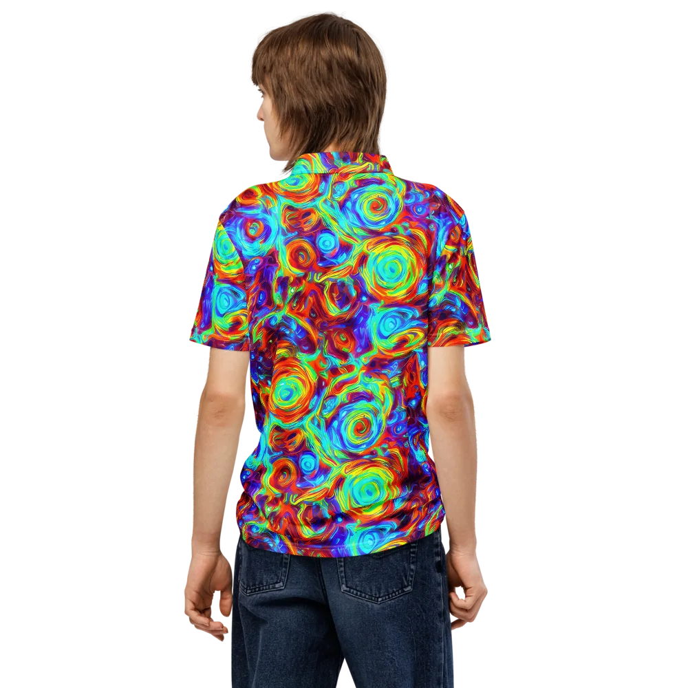 Fever Spiral on Men's Slim Fit Polo Shirt — Back
