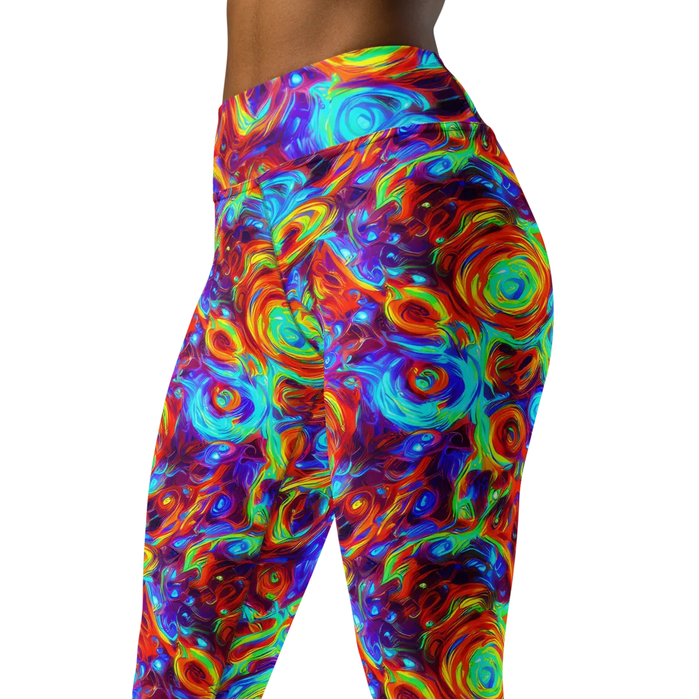 Fever Spiral on Yoga Leggings — Left Front