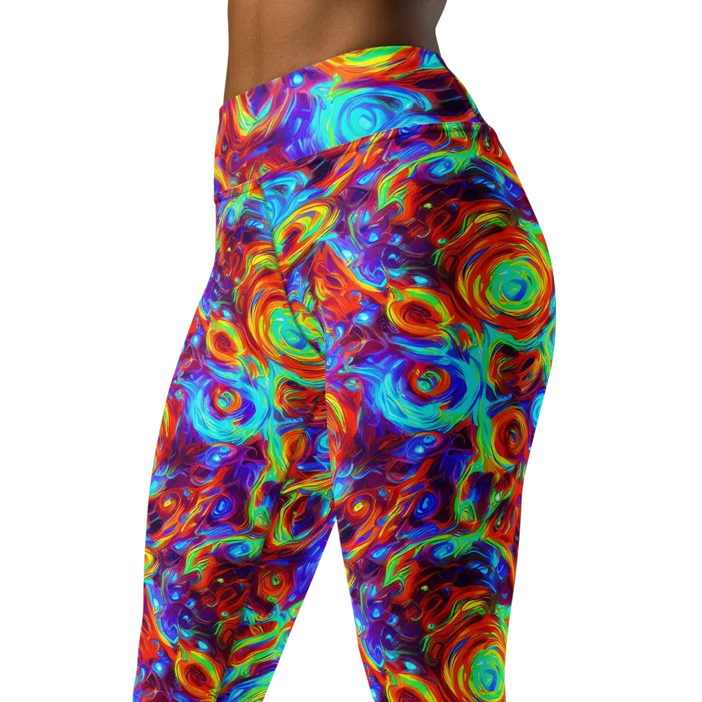 Fever Spiral on Yoga Leggings — Left Front
