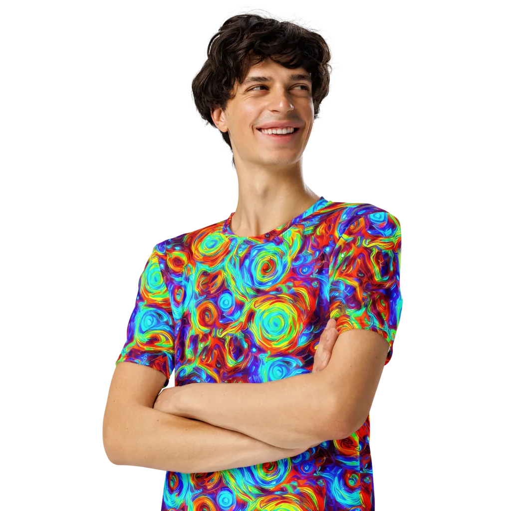 Fever Spiral on Men's Crew Neck T-Shirt — Left Front