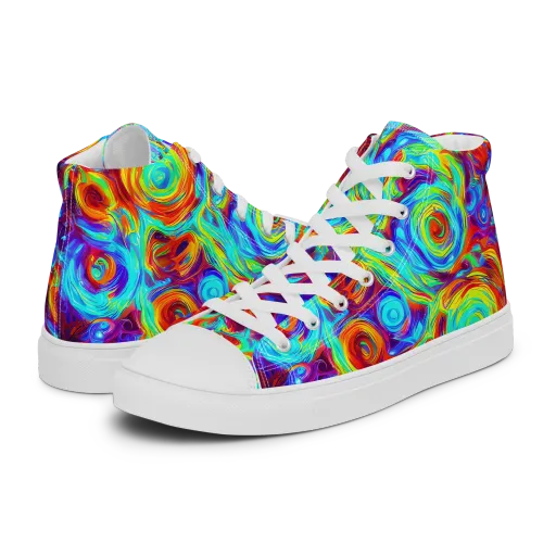 Fever Spiral on a Men's High Top Canvas Shoes