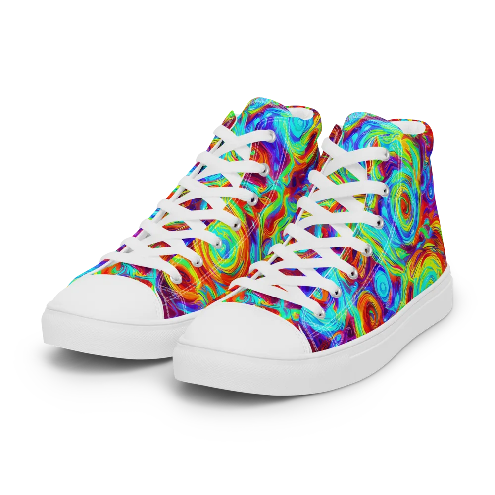 Fever Spiral on Women's High Top Canvas Shoes — Left Front