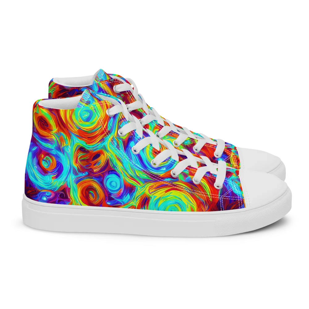 Fever Spiral on Women's High Top Canvas Shoes — Right