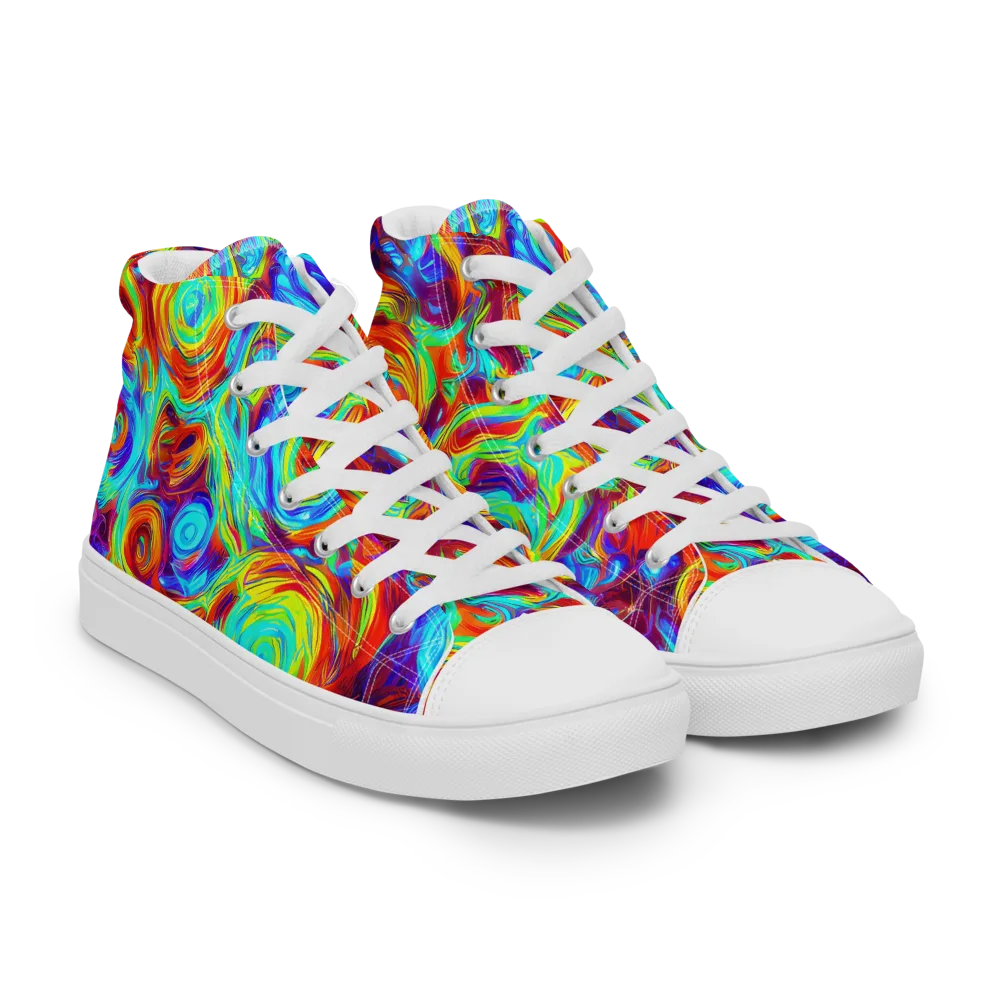 Fever Spiral on Women's High Top Canvas Shoes — Right Front