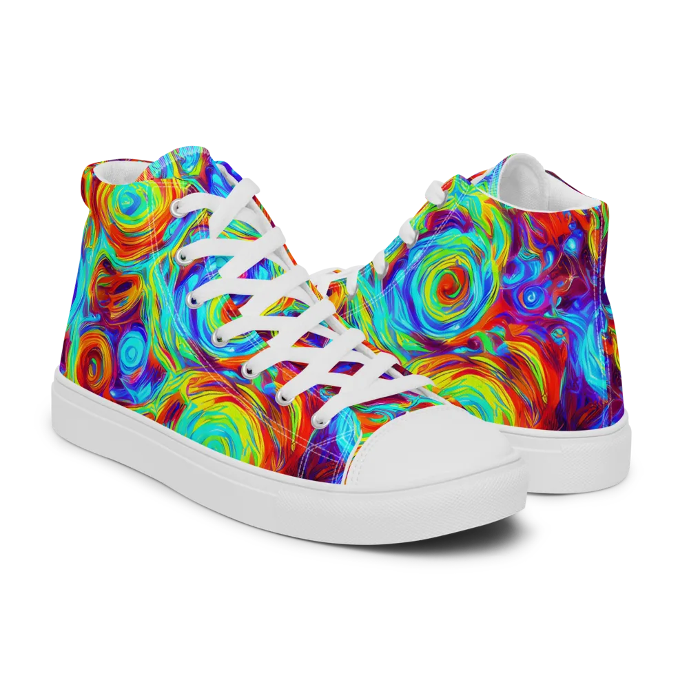 Fever Spiral on Women's High Top Canvas Shoes — Right