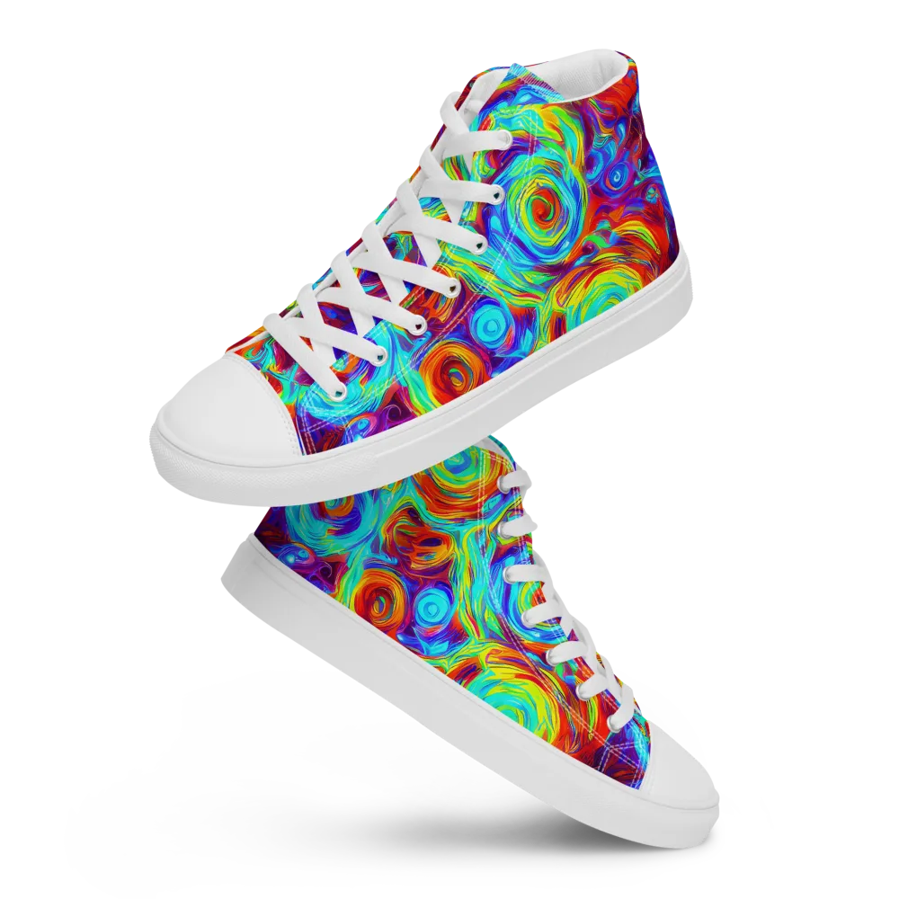 Fever Spiral on Women's High Top Canvas Shoes — Front