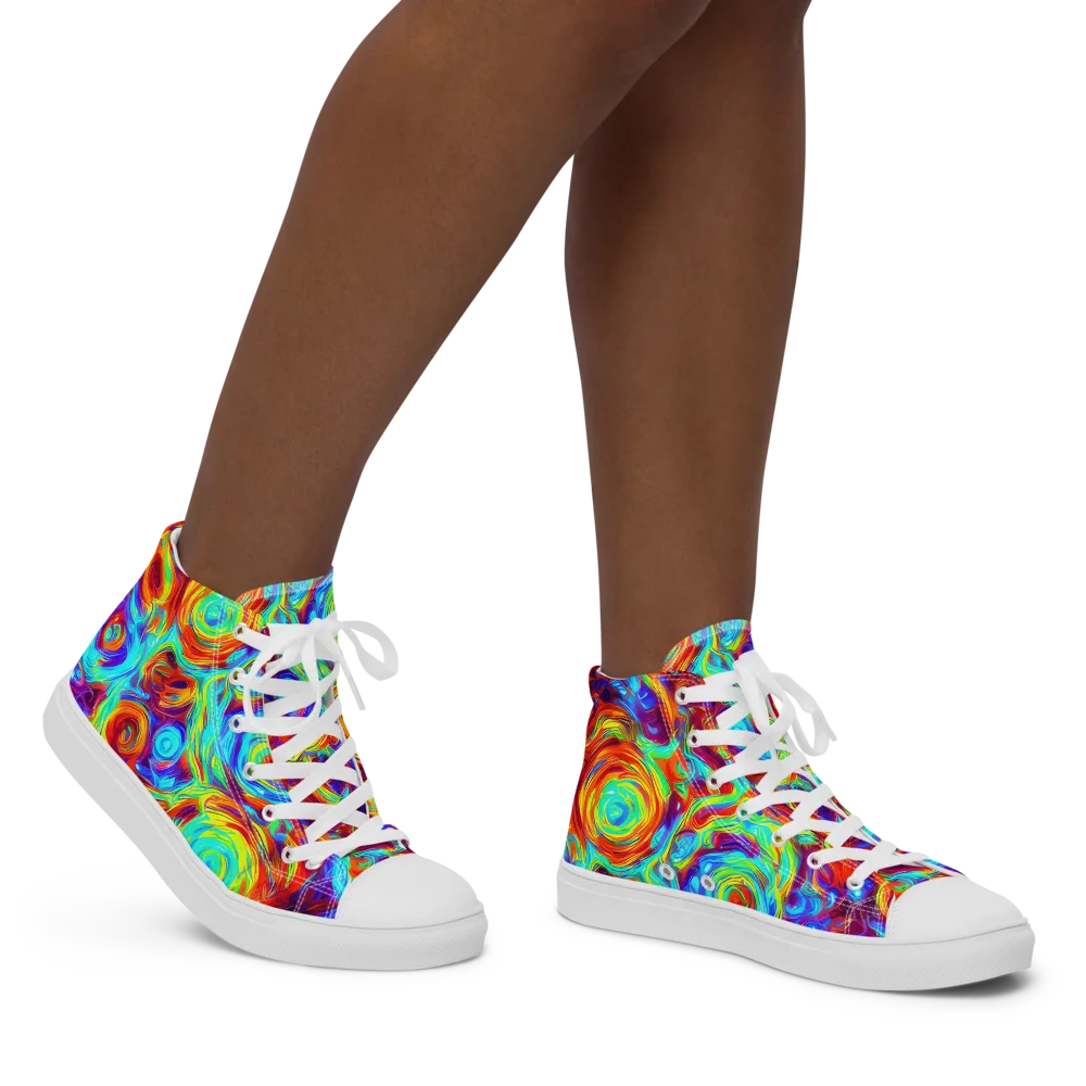 Fever Spiral on Women's High Top Canvas Shoes — Right
