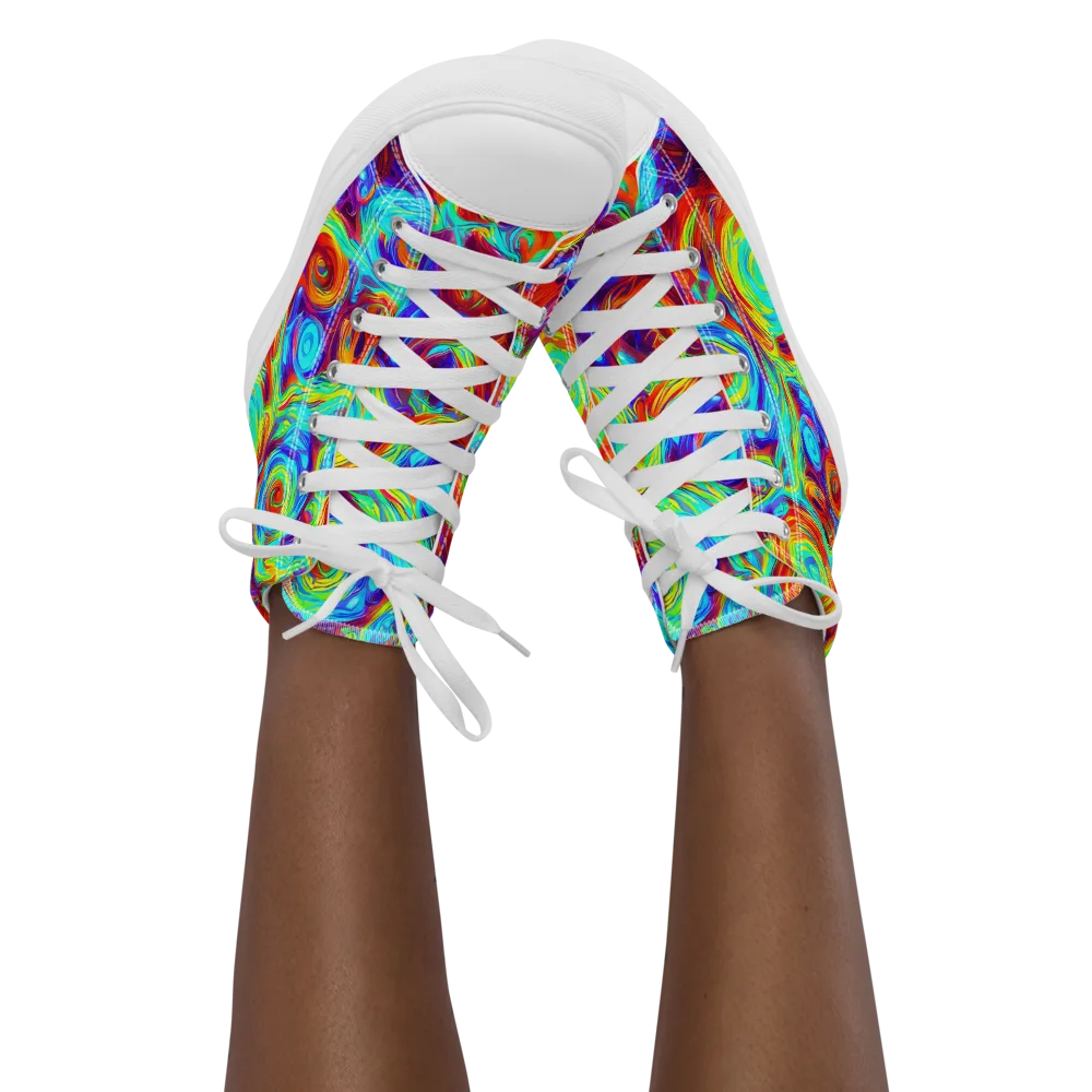 Fever Spiral on Women's High Top Canvas Shoes — Front