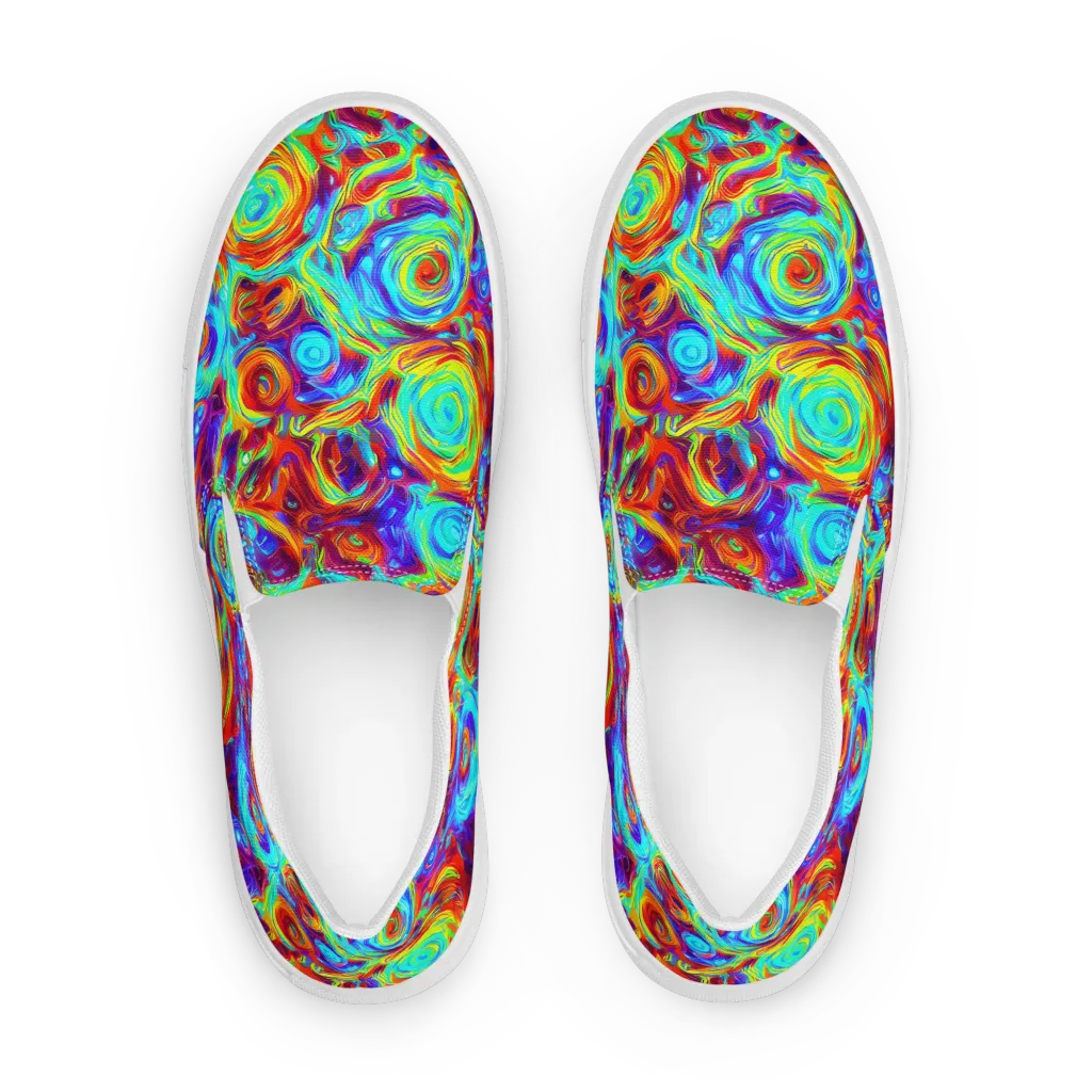 Fever Spiral on Men's Slip-On Canvas Shoes — Front