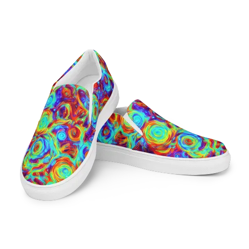 Fever Spiral on a Men's Slip-On Canvas Shoes