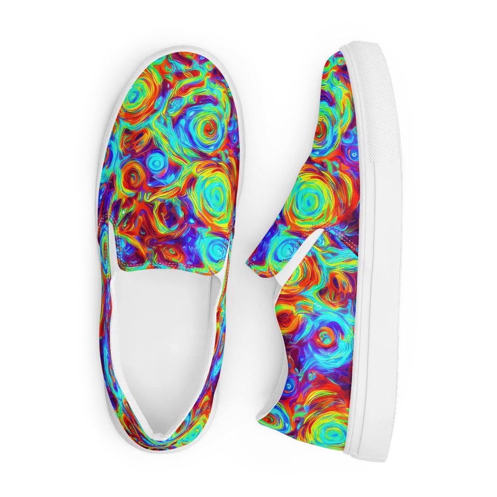 Fever Spiral on Men's Slip-On Canvas Shoes — Front