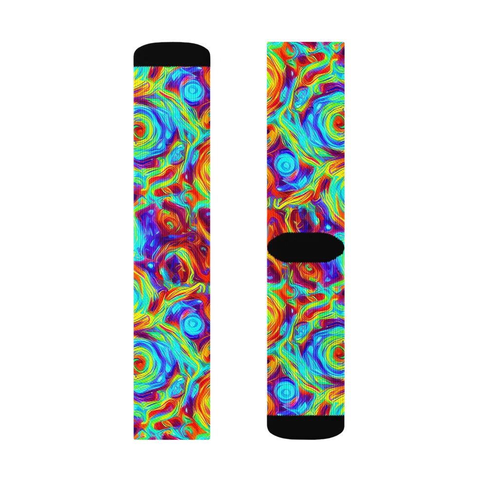 Fever Spiral on Socks — Left Sock