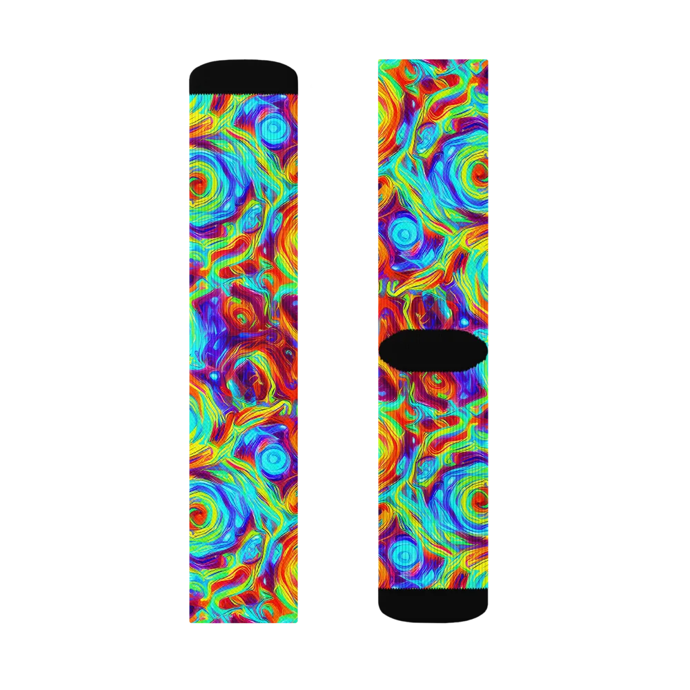 Fever Spiral on Socks — Right Sock