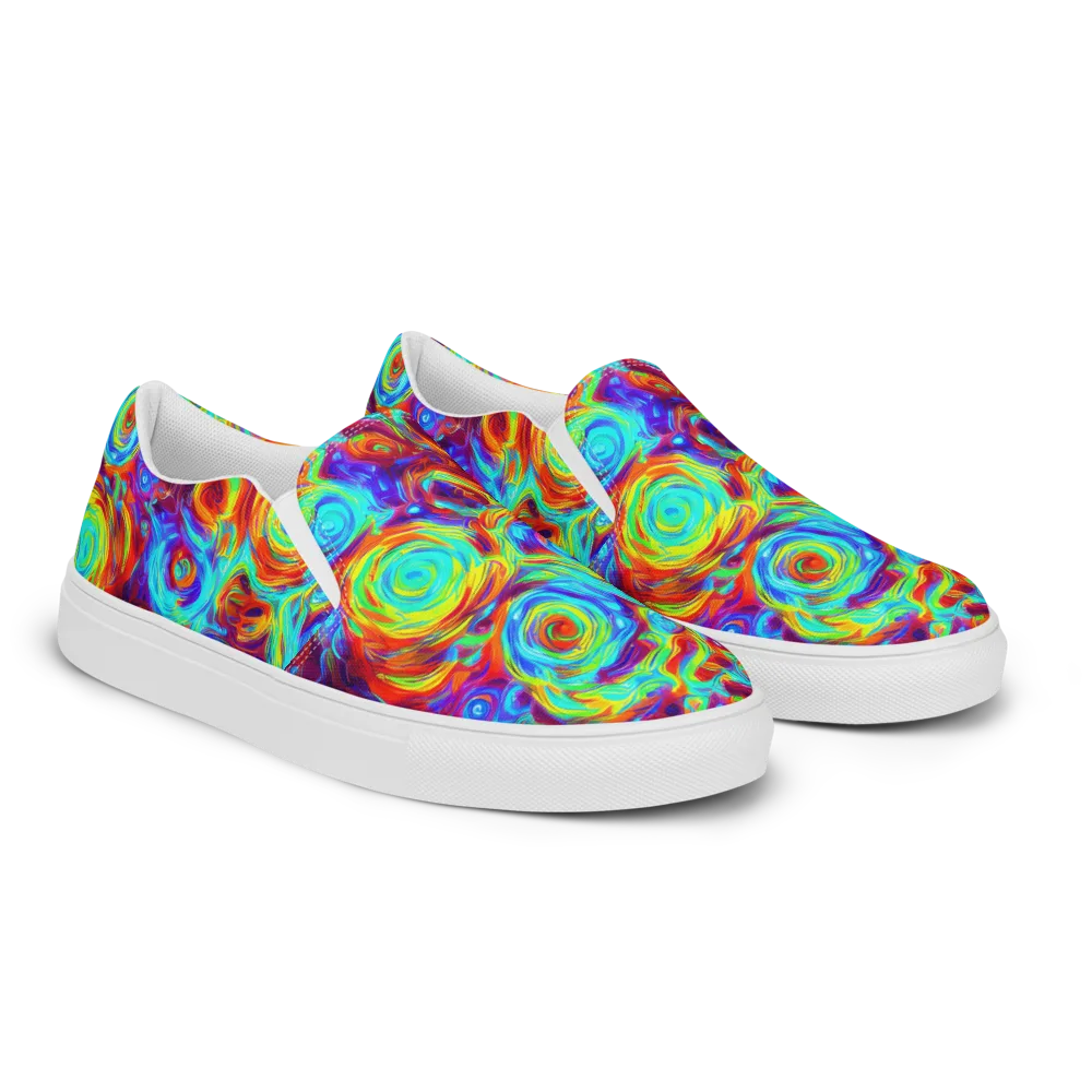 Fever Spiral on Women's Slip-On Canvas Shoes — Right Front