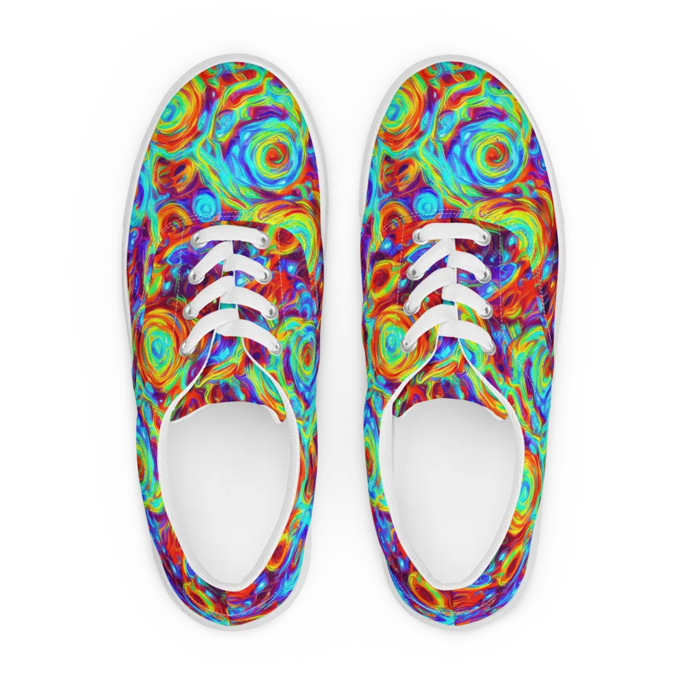 Fever Spiral on Men's Lace-Up Canvas Shoes — Front