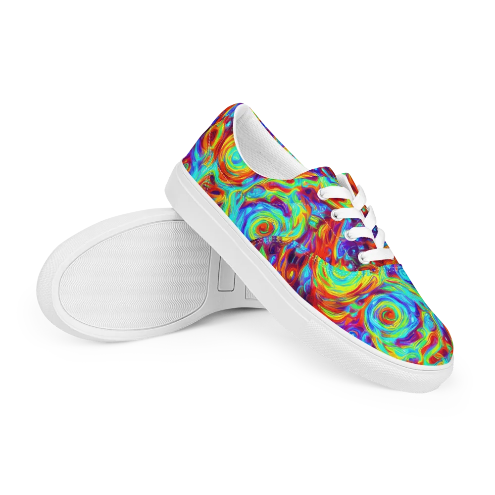 Fever Spiral on Men's Lace-Up Canvas Shoes — Right Front