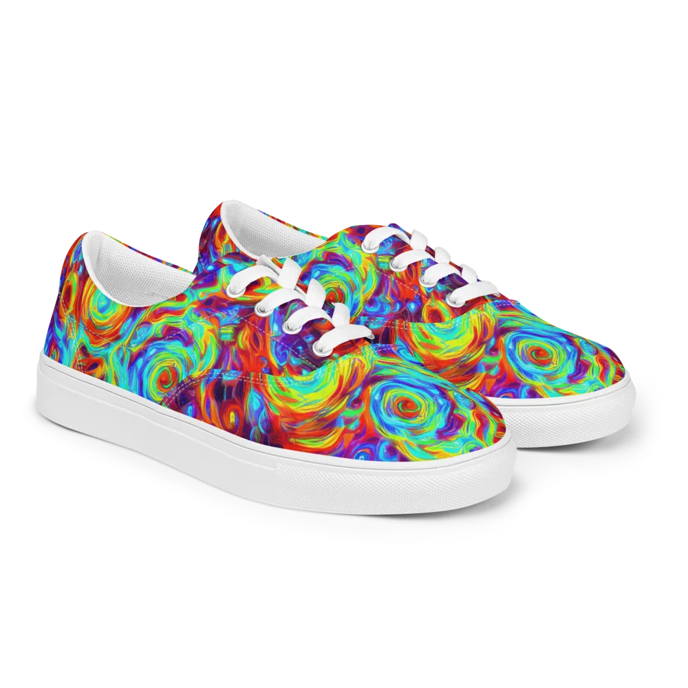 Fever Spiral on Men's Lace-Up Canvas Shoes — Right Front