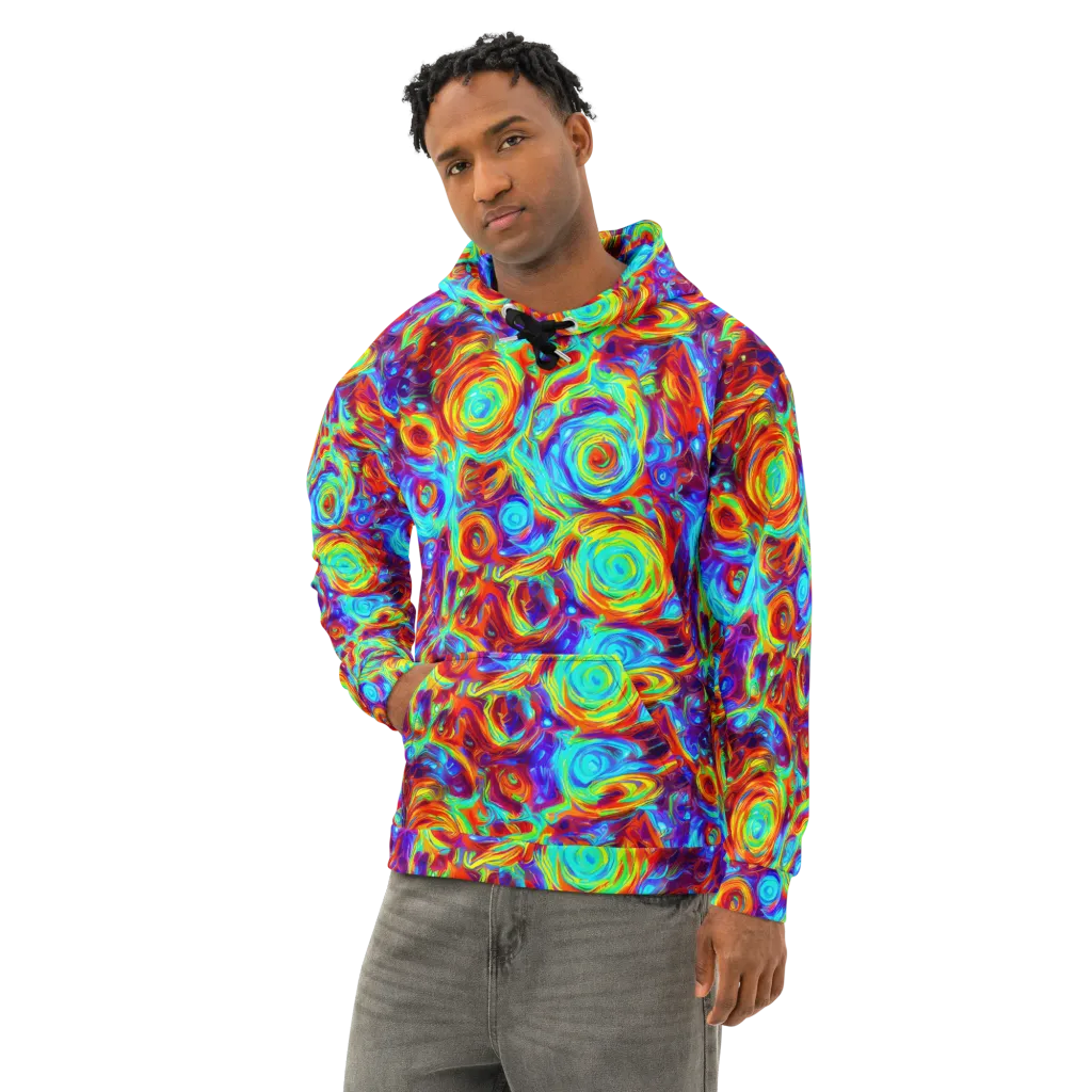 Fever Spiral on Cotton Hoodie — Left Front