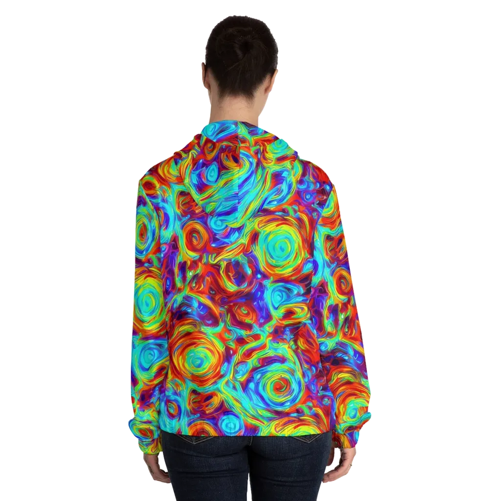 Fever Spiral on Women's Full-Zip Hoodie — Back On Person