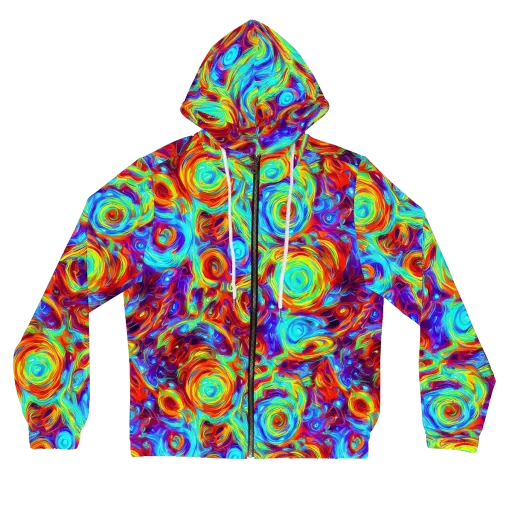 Fever Spiral on a Women's Full-Zip Hoodie