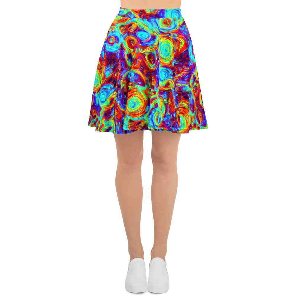 Fever Spiral on Skater Skirt — Front