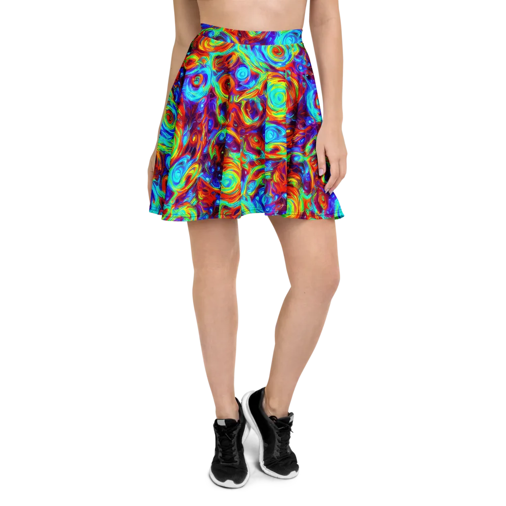 Fever Spiral on Skater Skirt — Front