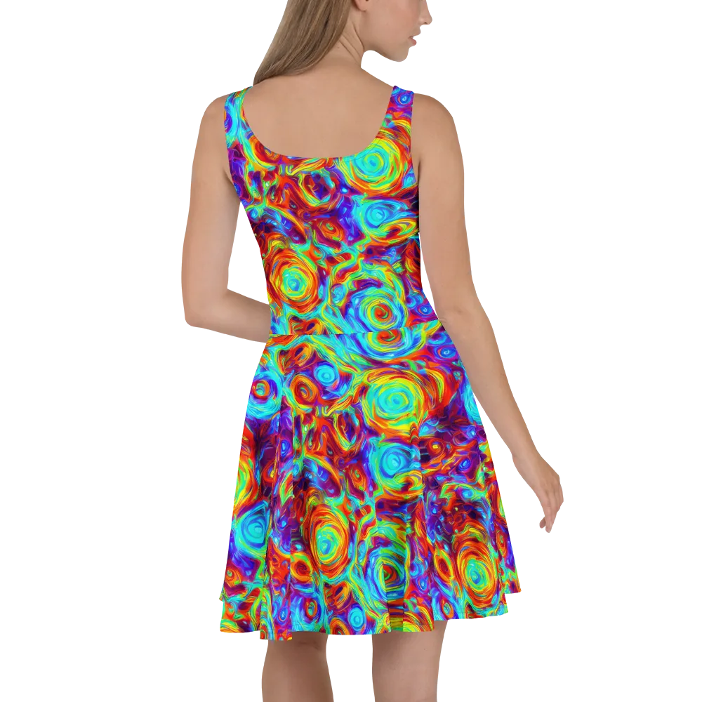 Fever Spiral on Skater Dress — Back