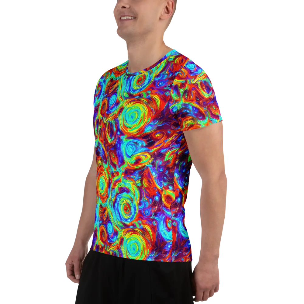 Fever Spiral on Men's Athletic T-Shirt — Left