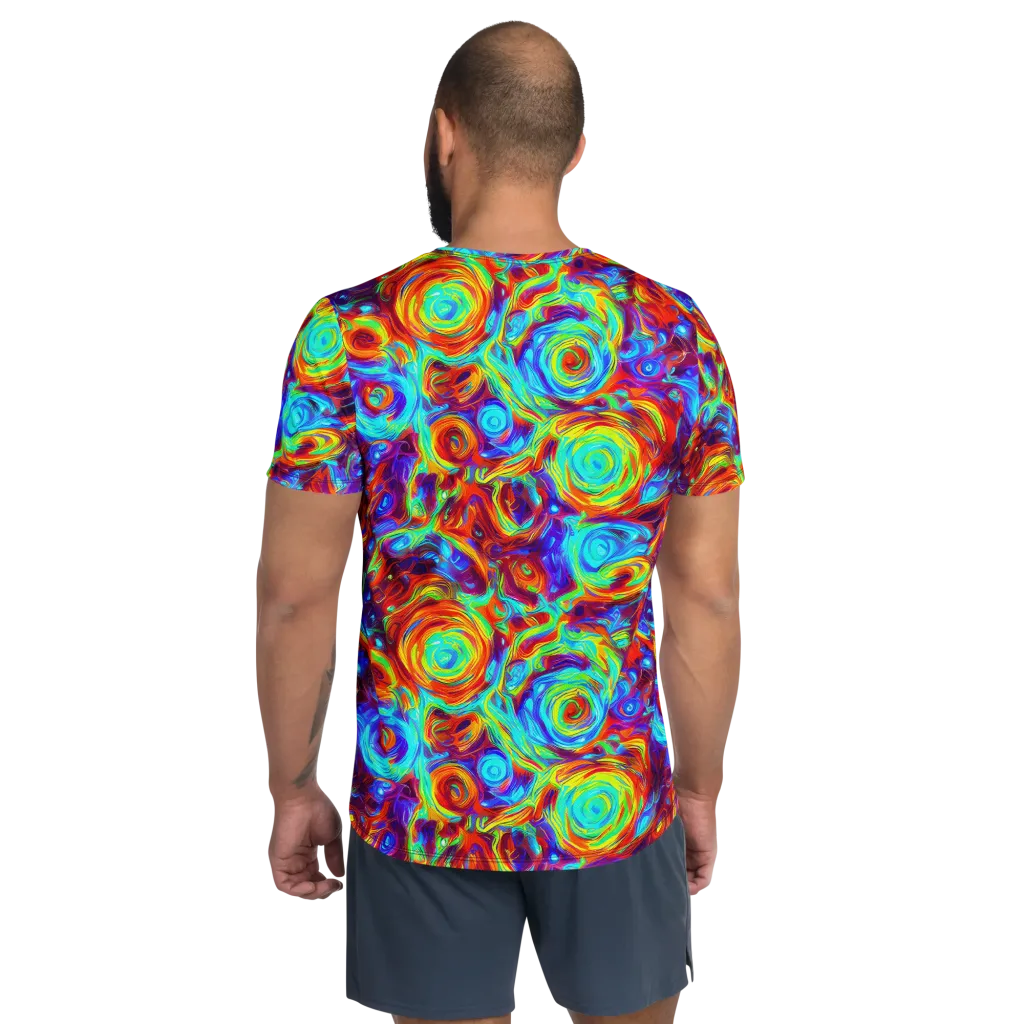 Fever Spiral on Men's Athletic T-Shirt — Back