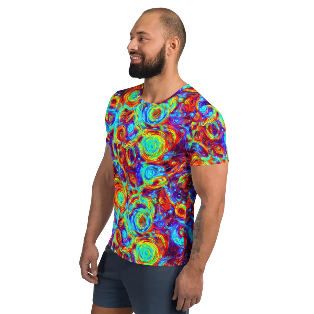 Fever Spiral on Men's Athletic T-Shirt — Left