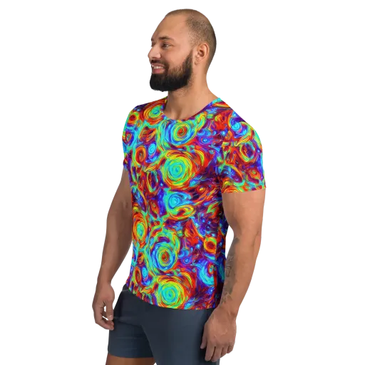 Fever Spiral on a Men's Athletic T-Shirt