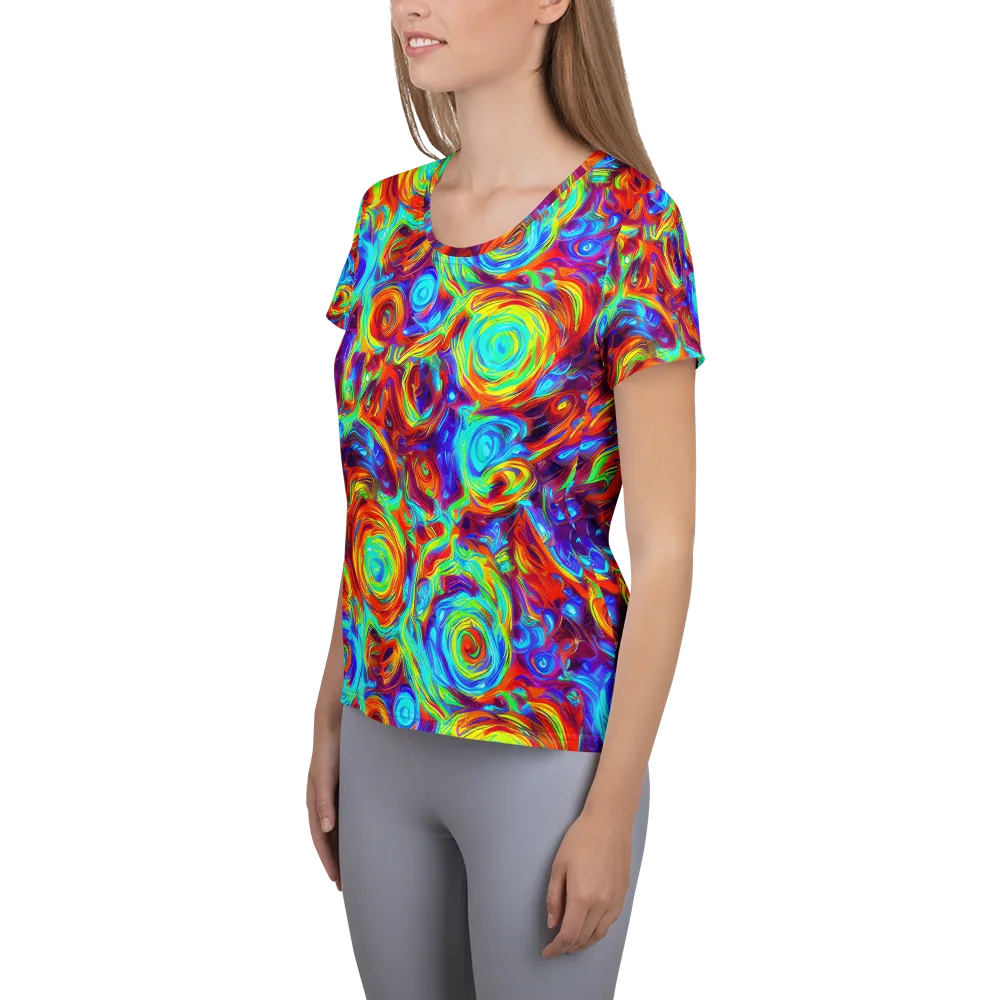 Fever Spiral on Women's Athletic T-Shirt — Left