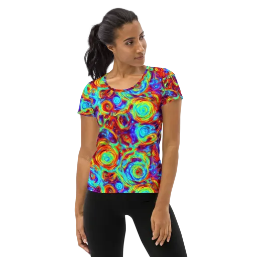 Fever Spiral on a Women's Athletic T-Shirt
