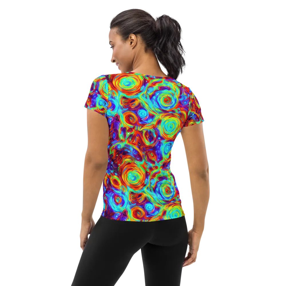 Fever Spiral on Women's Athletic T-Shirt — Back