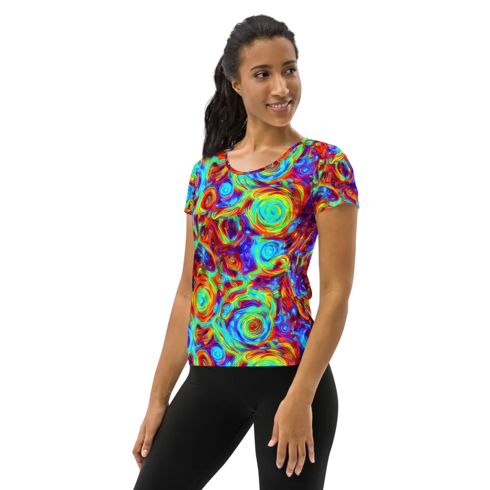 Fever Spiral on Women's Athletic T-Shirt — Left