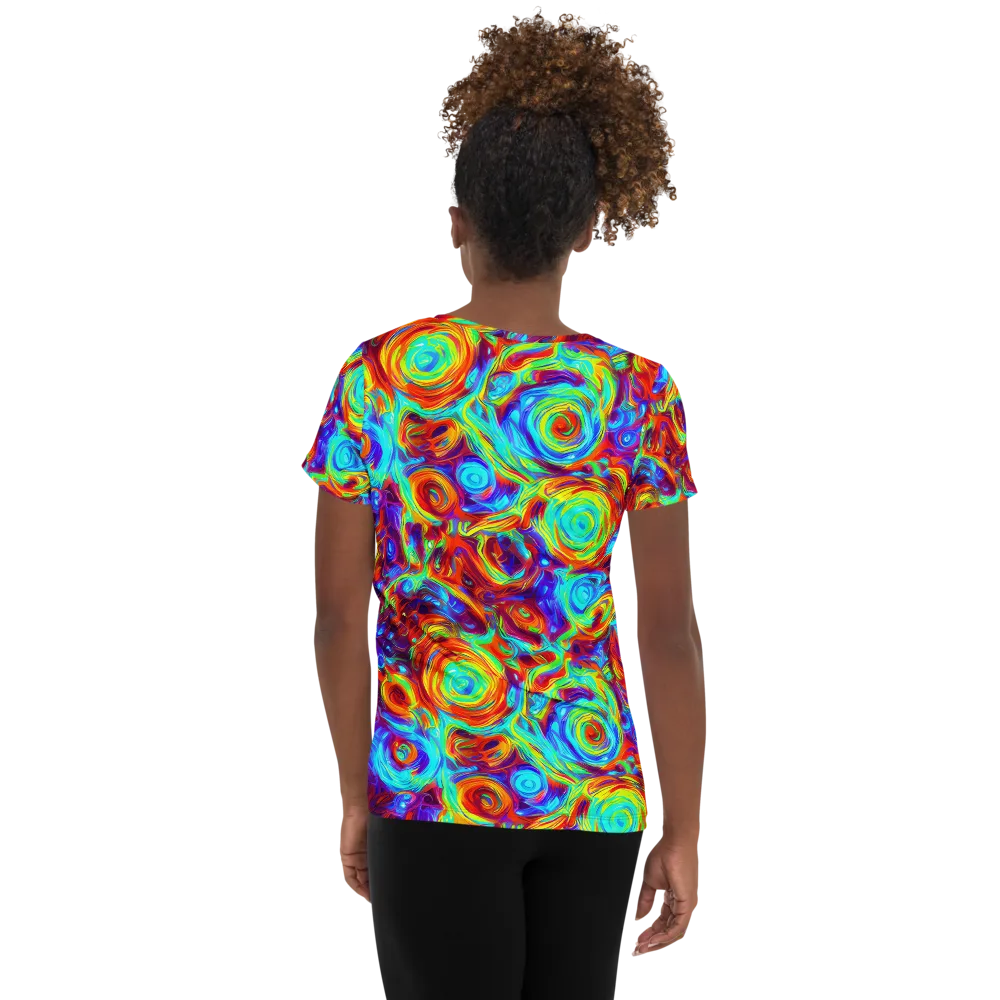 Fever Spiral on Women's Athletic T-Shirt — Back