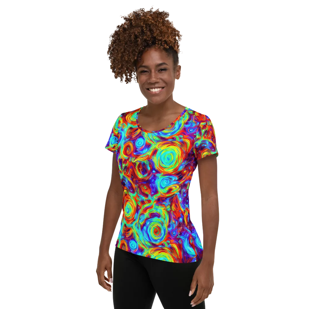 Fever Spiral on Women's Athletic T-Shirt — Left