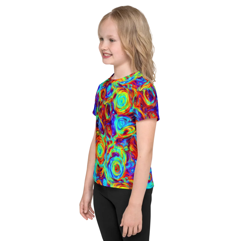 Fever Spiral on Kids Crew Neck T-Shirt — Left