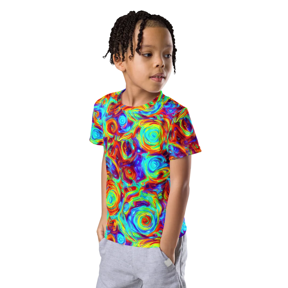 Fever Spiral on Kids Crew Neck T-Shirt — Left Front