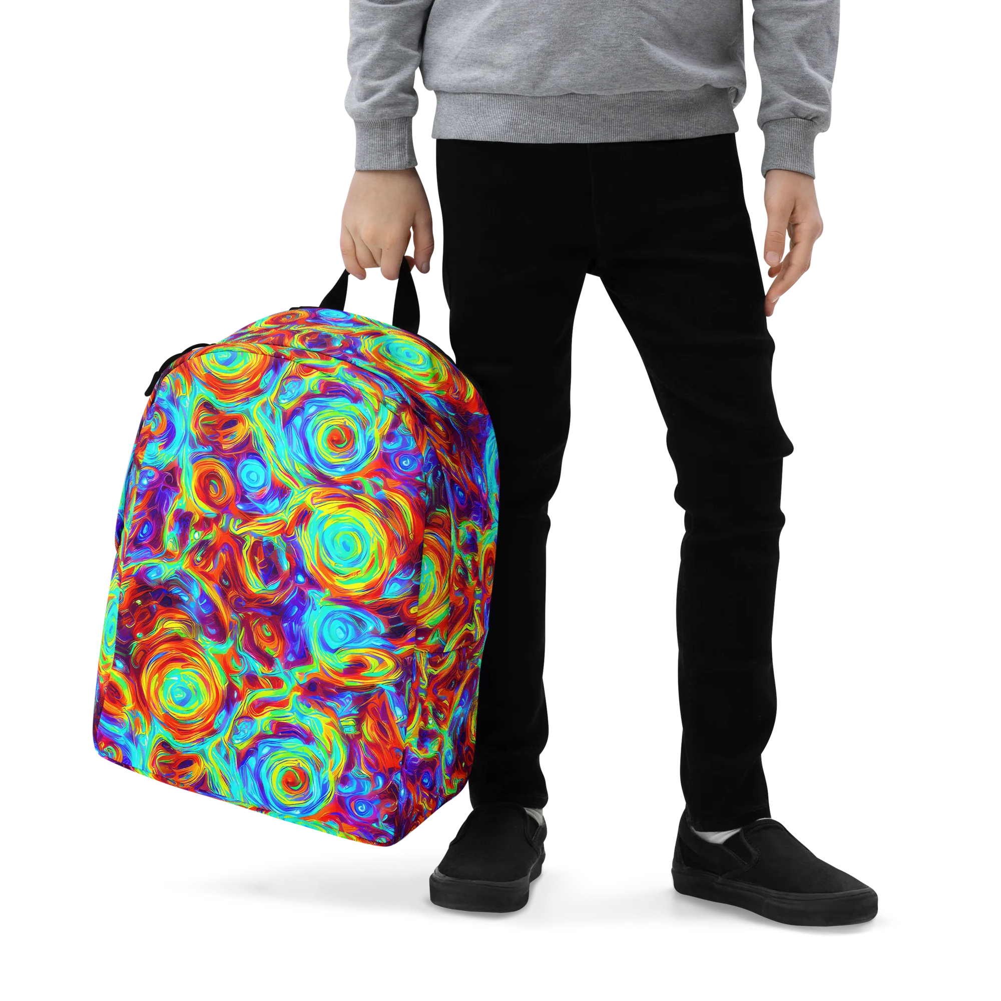 Fever Spiral on Minimalist Backpack — Zoomed-in