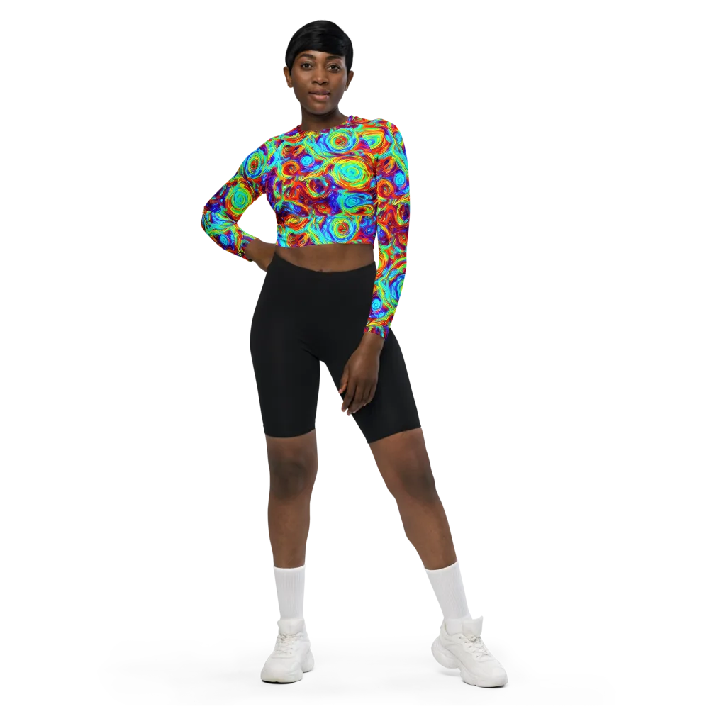 Fever Spiral on Long Sleeve Crop Top — Front