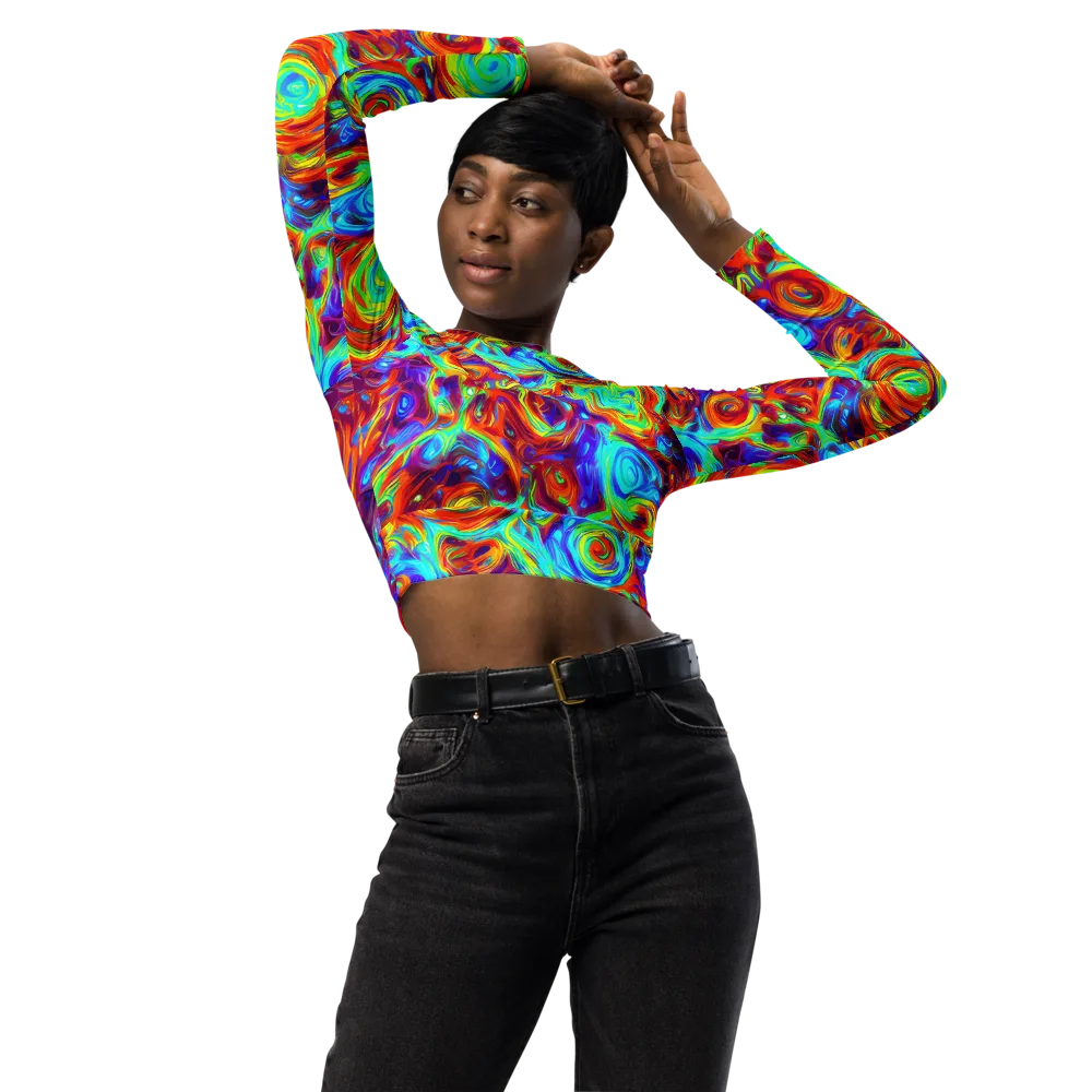 Fever Spiral on Long Sleeve Crop Top — Front